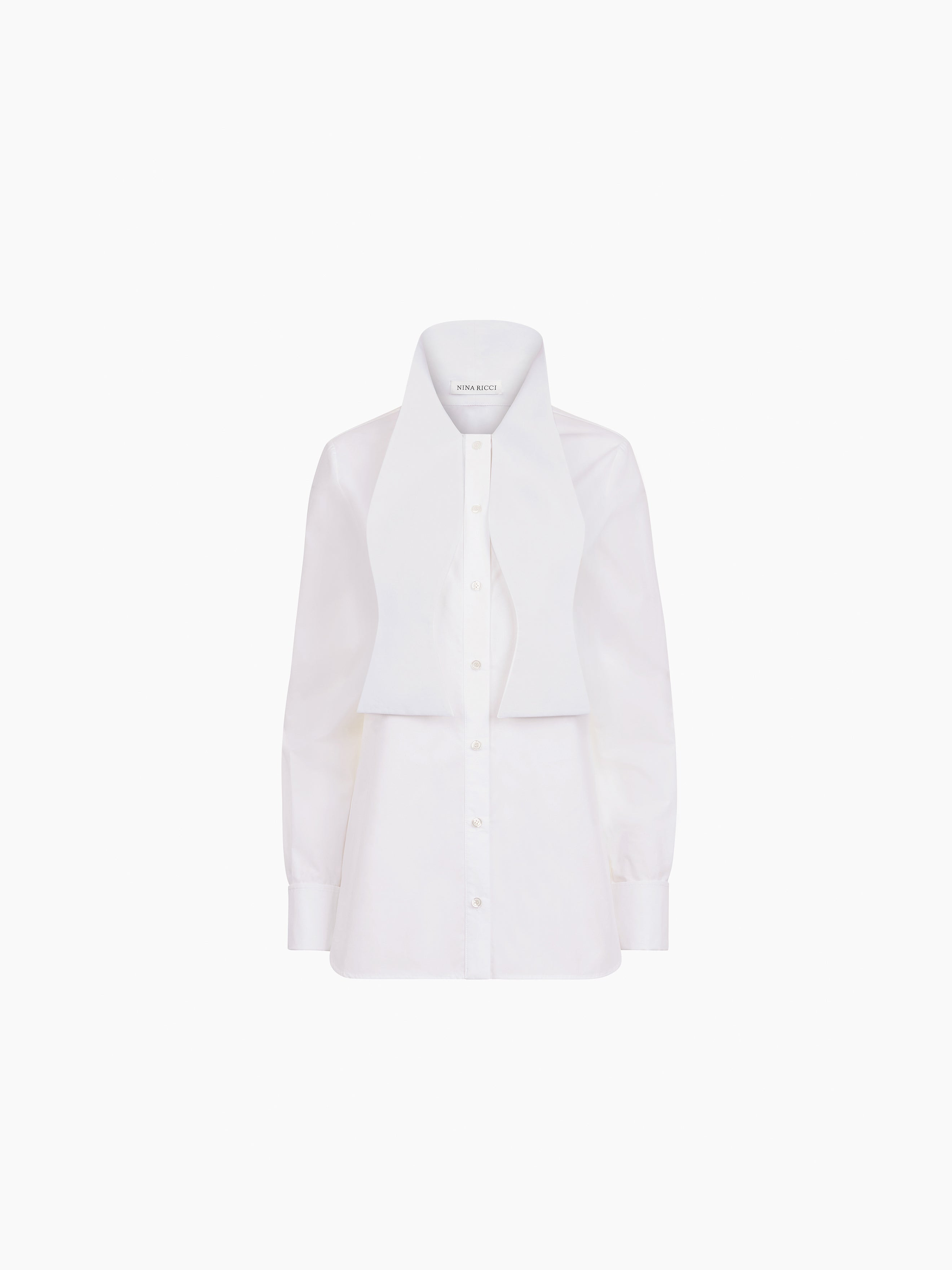 Oversized Collar Lavalliere Shirt - 5