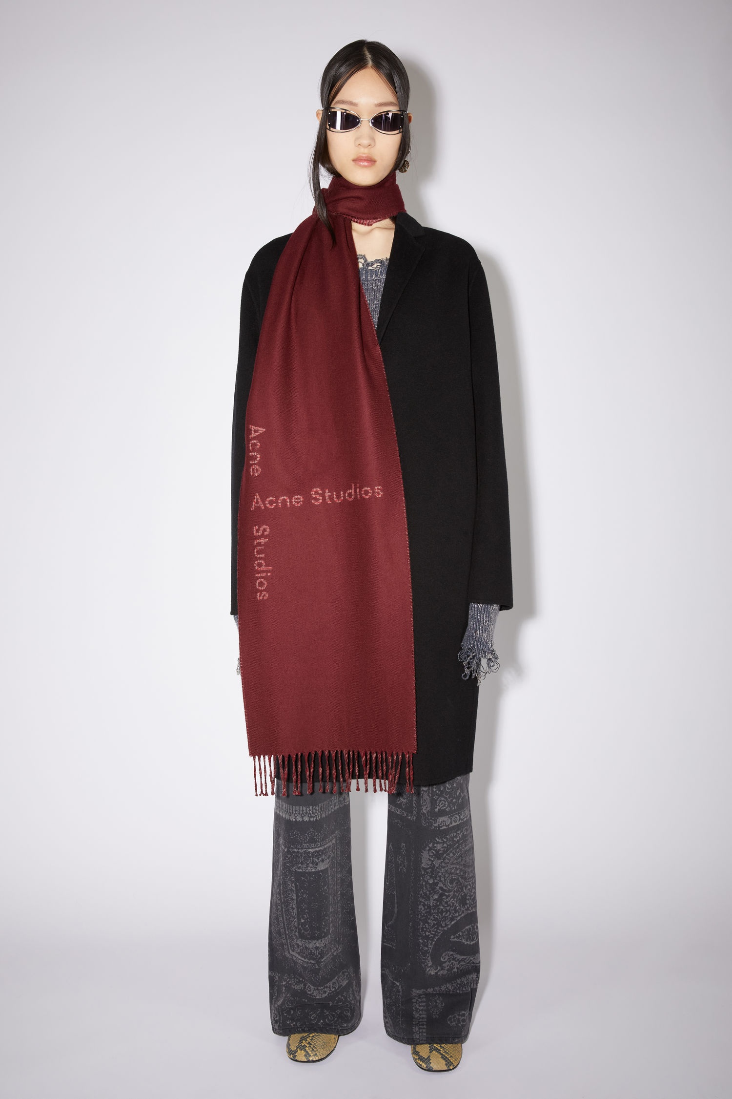Double face scarf - Burgundy - 2