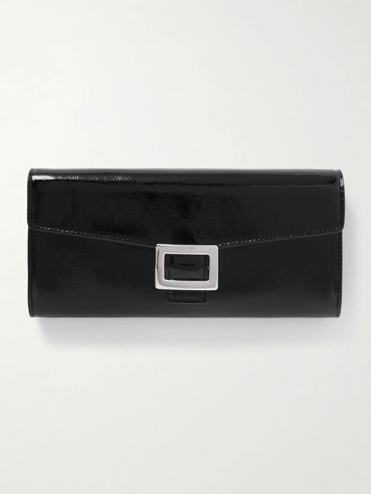 Belle Vivier Buckled Patent-leather Clutch - 1