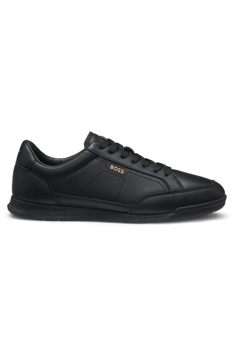 LEATHER TRAINERS WITH EMBOSSED LOGO 1