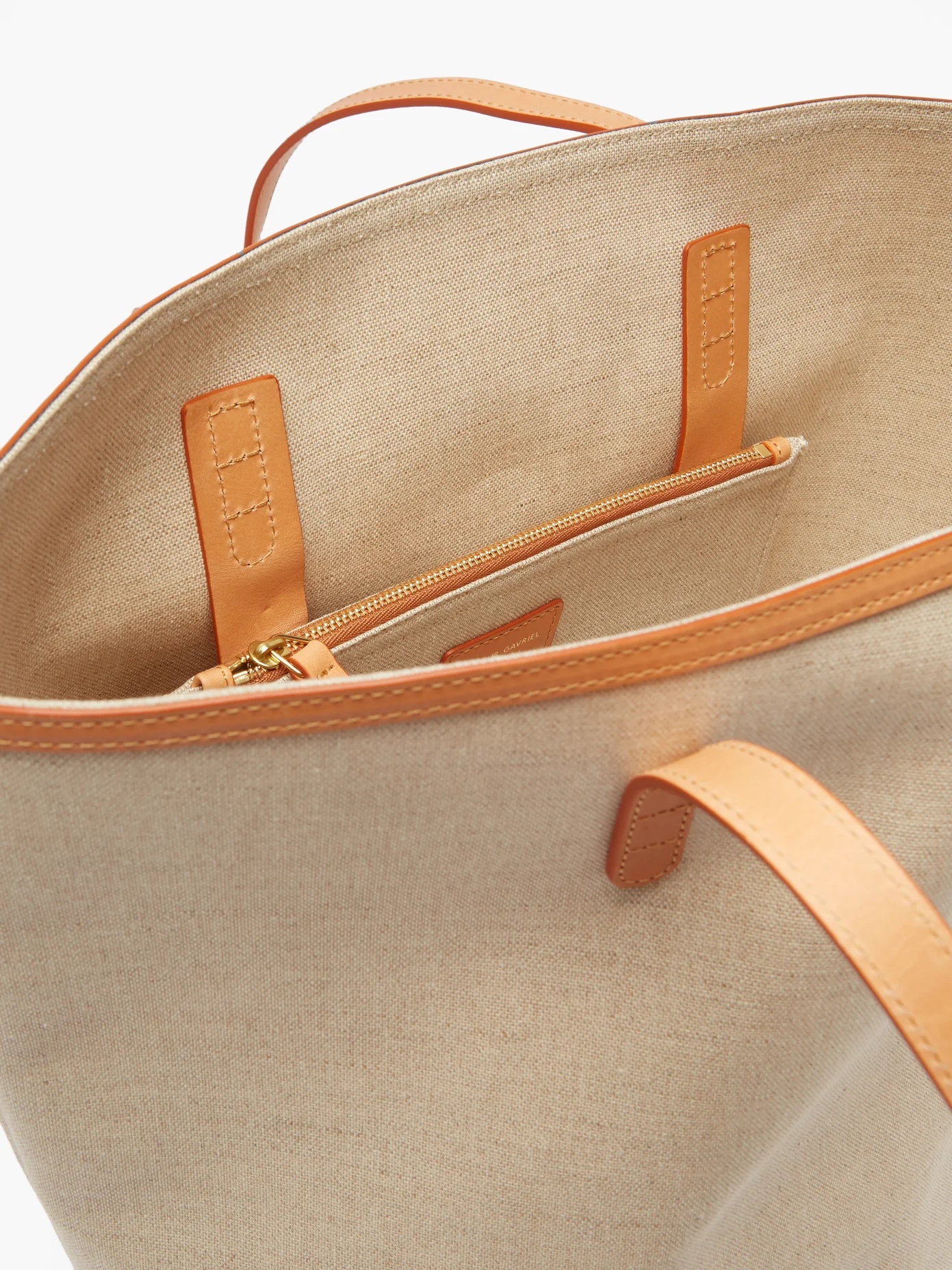 Canvas leather-trimmed tote bag - 6