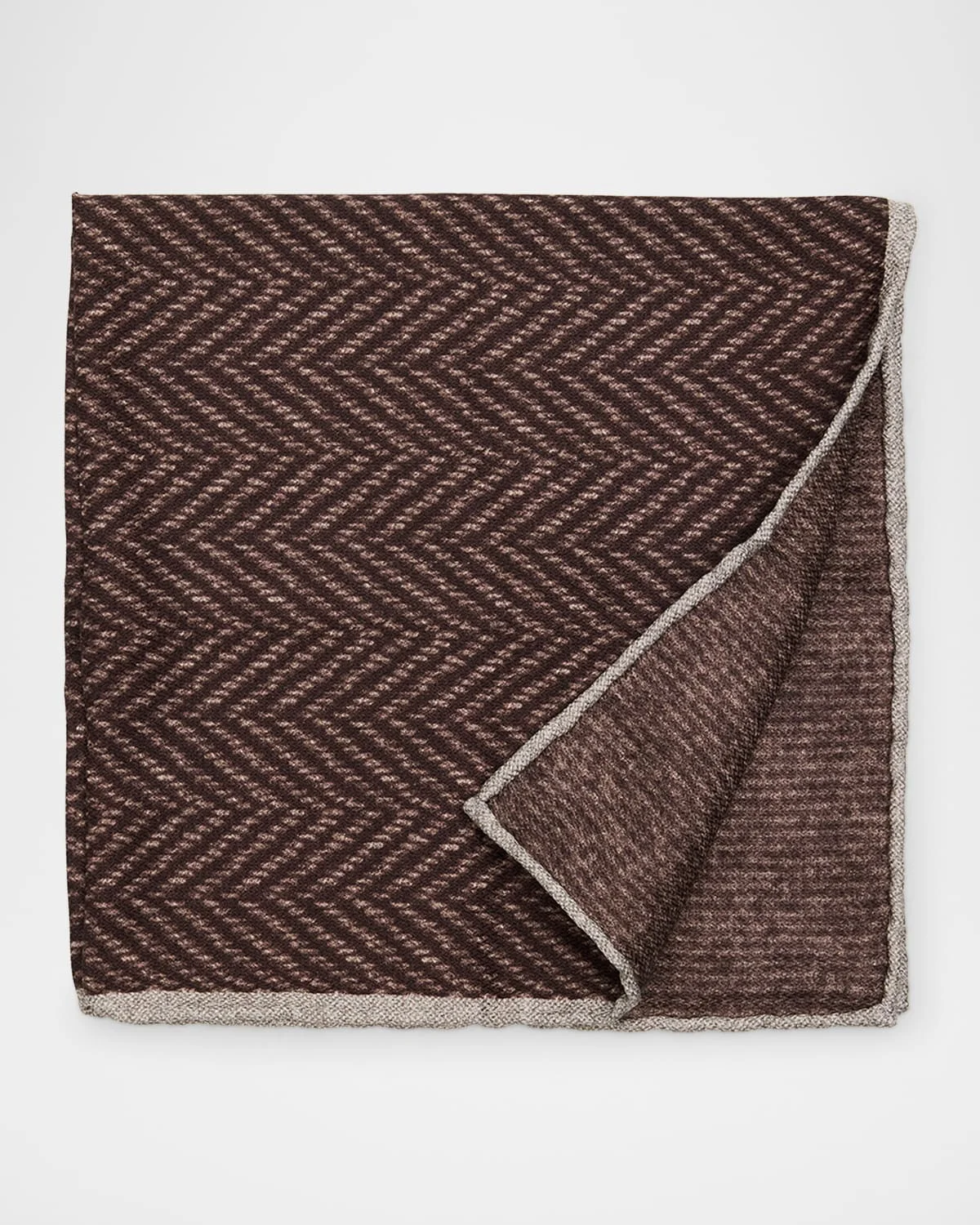 Men's Chevron-Print Silk Pocket Square - 1