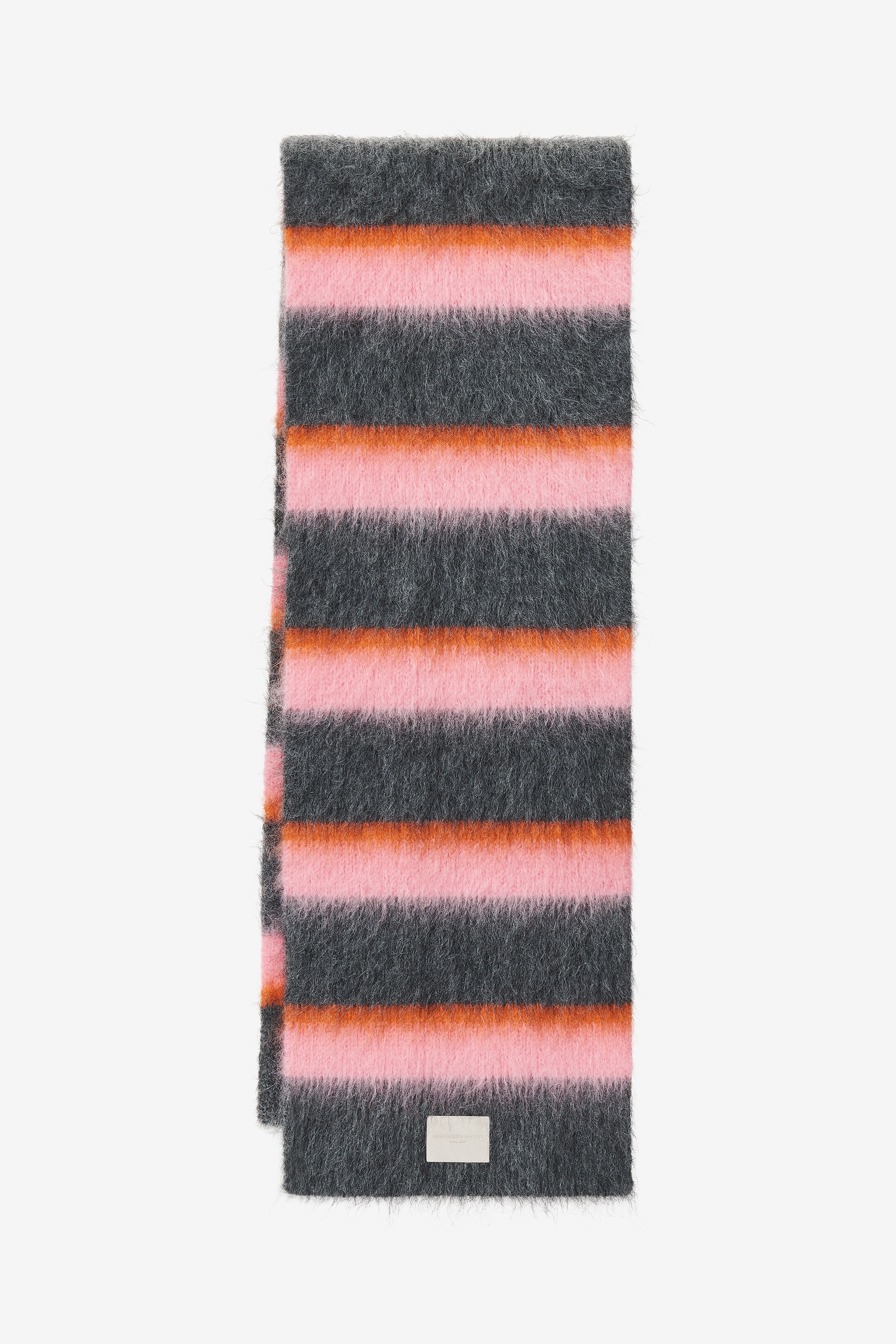 logo scarf in brushed stripe mohair - 1