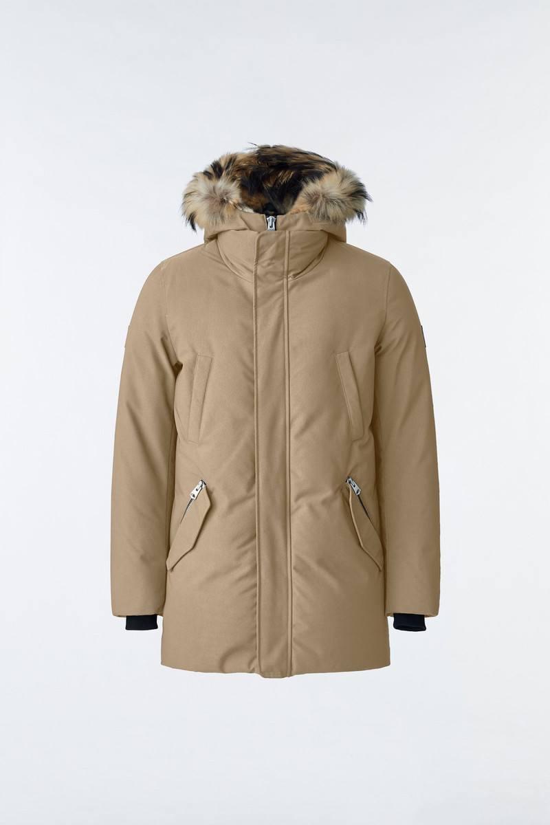 EDWARD 2-in-1 down parka with hooded bib and natural fur for men 1
