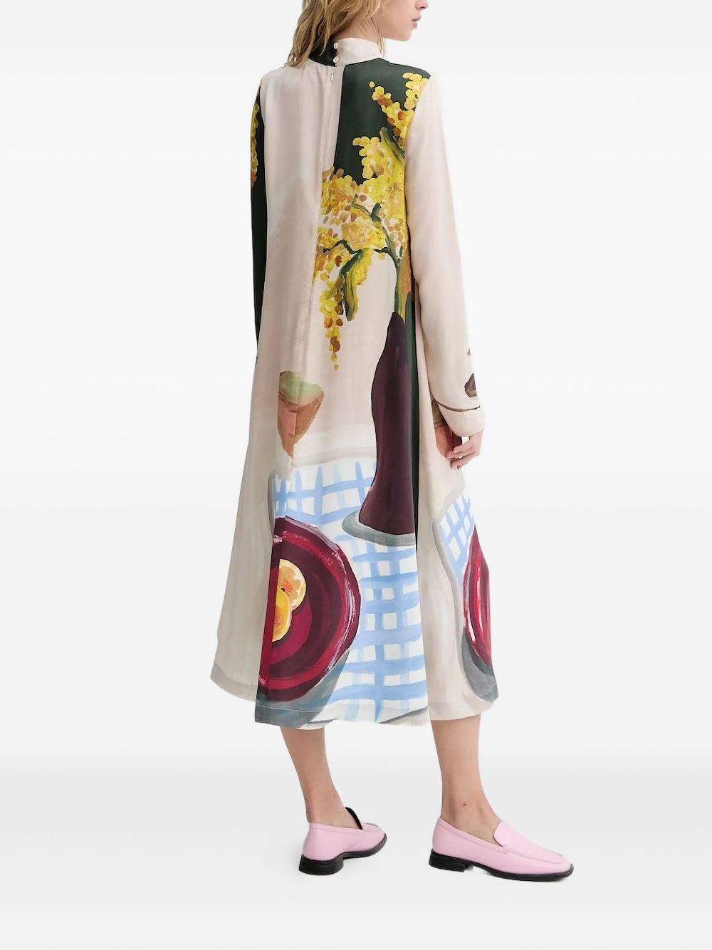 floral-print high-neck dress - 4