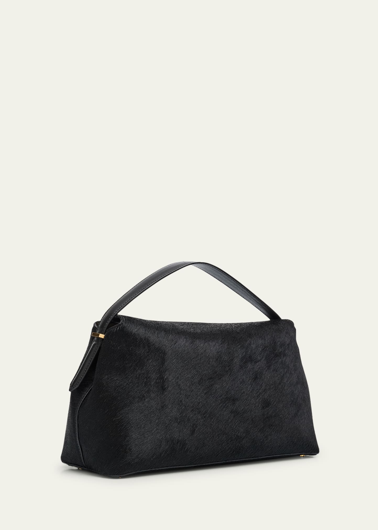 T Lock Horsehair Top-Handle Bag - 3