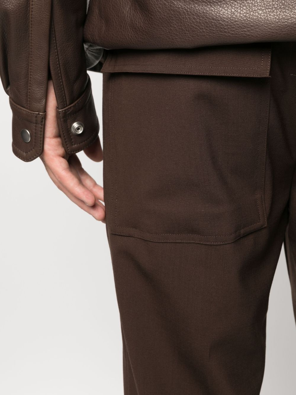 slim-cut drawstring-waistband trousers - 5
