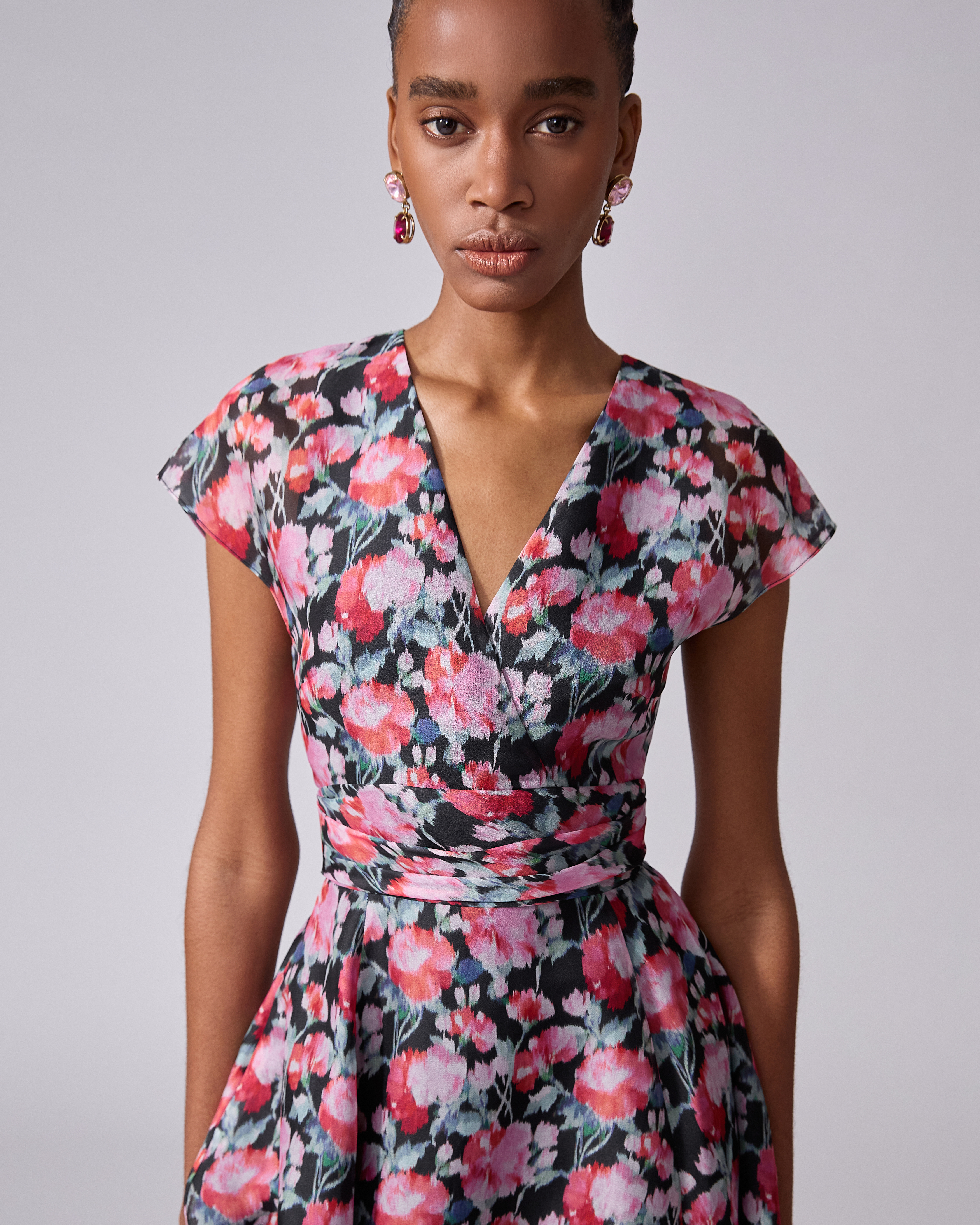 Peony-Print Midi Dress - 4