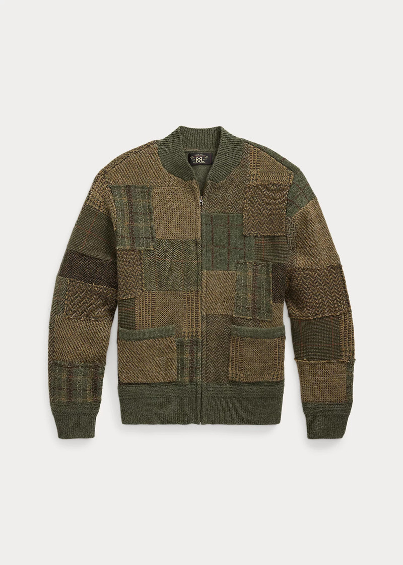 Patchwork Wool-Cashmere Sweater Jacket 1
