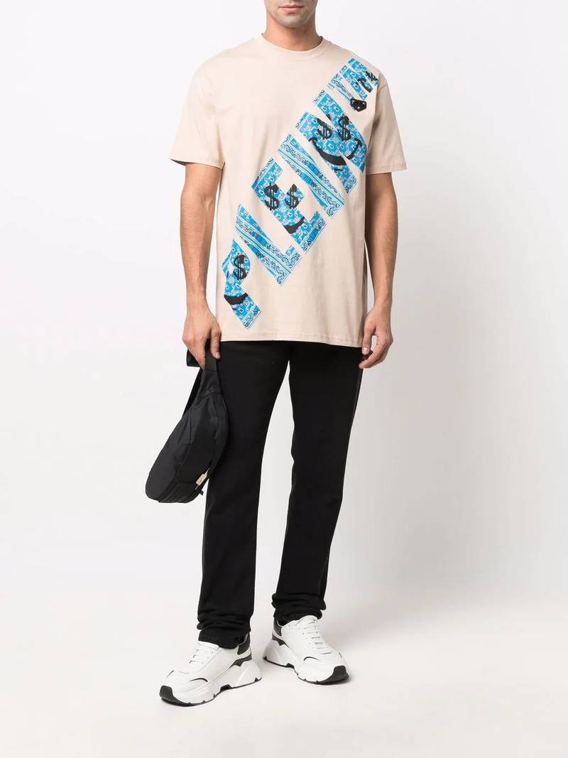 PHILIPP PLEIN graffiti-print round neck T-shirt outlook