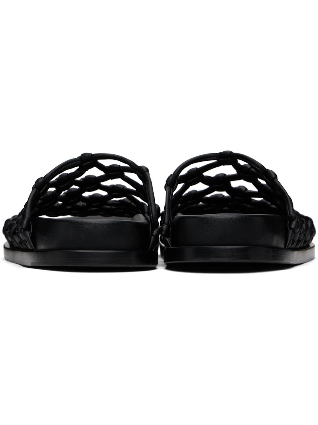 Black Hand-Knotted Sandals - 2