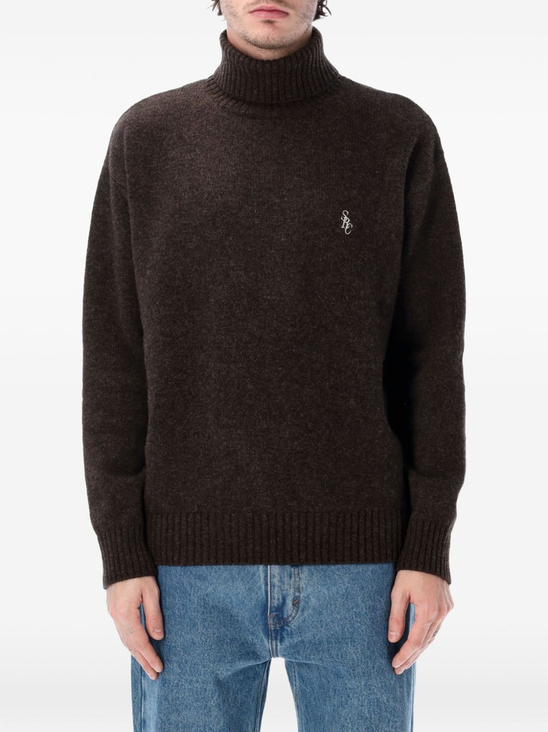 roll-neck logo-embroidered T-shirt 1