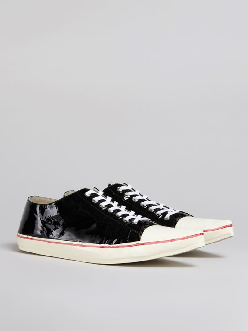 Marni PATENT LEATHER GOOEY LOW-TOP SNEAKER W/MARNI GRAFFITI-STYLE SIGNATURE outlook