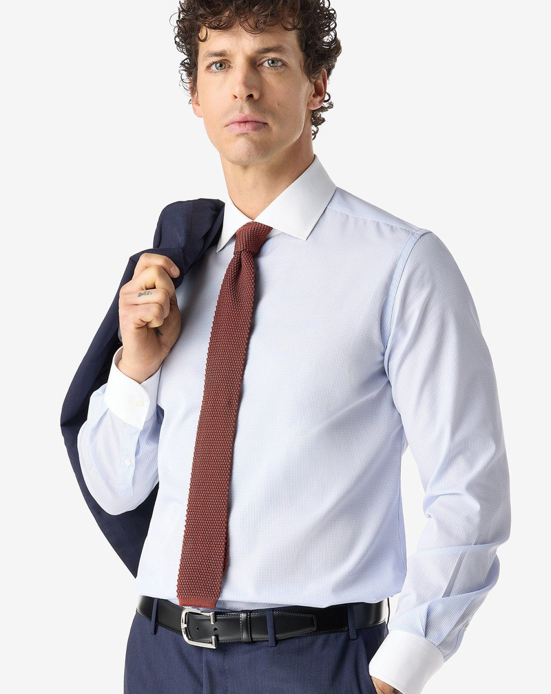 CORNELIANI Burnt earth knit tie outlook