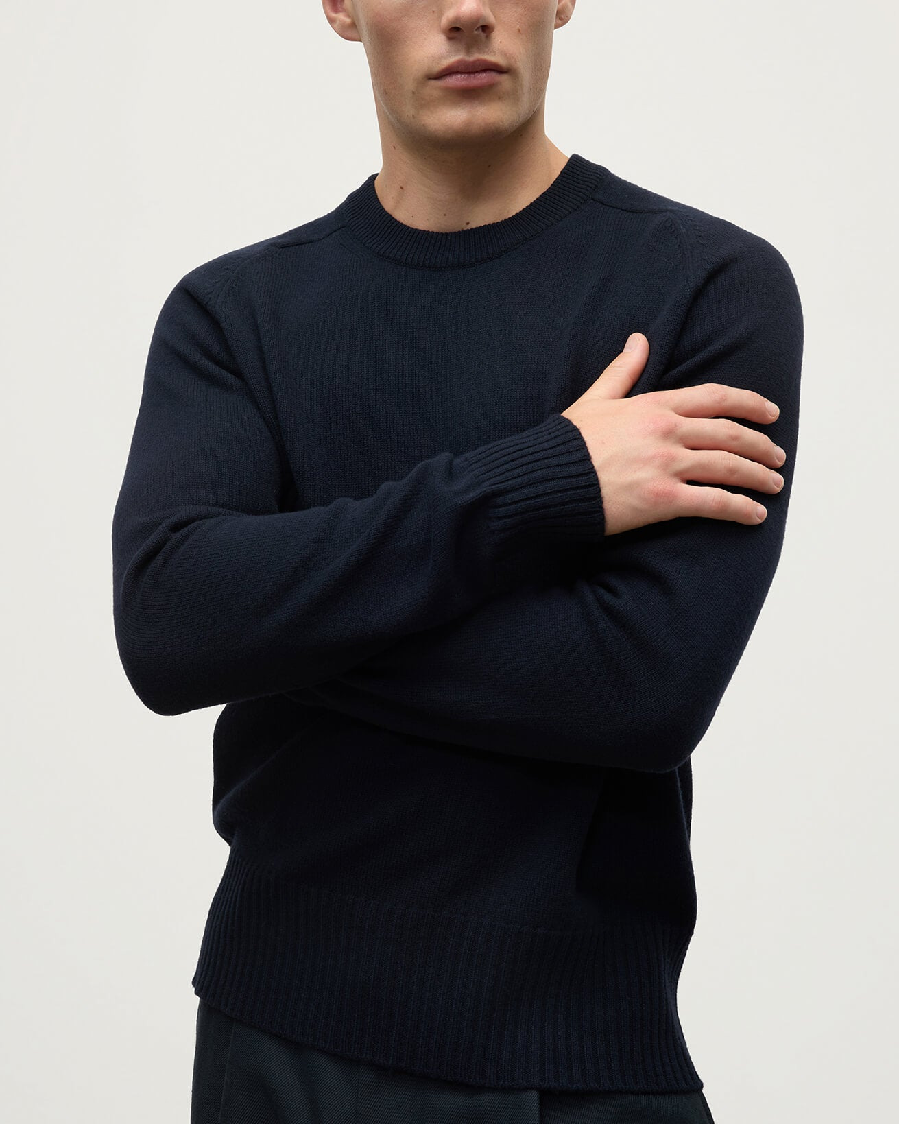 Superfine Merino Relaxed Navy Jumper - 5