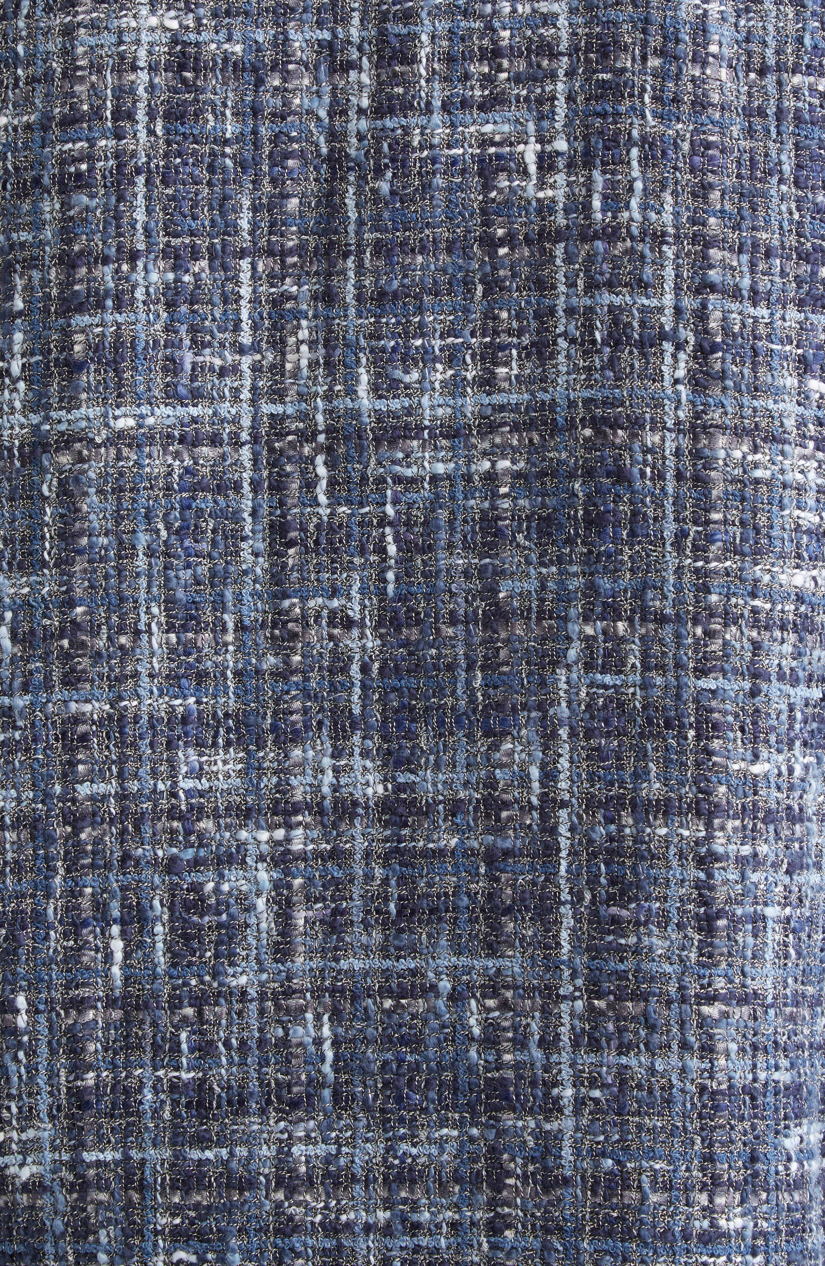 Etro Abstract Check Crop Bouclé Jacket in Multicolor Blue Base at Nordstrom - 6