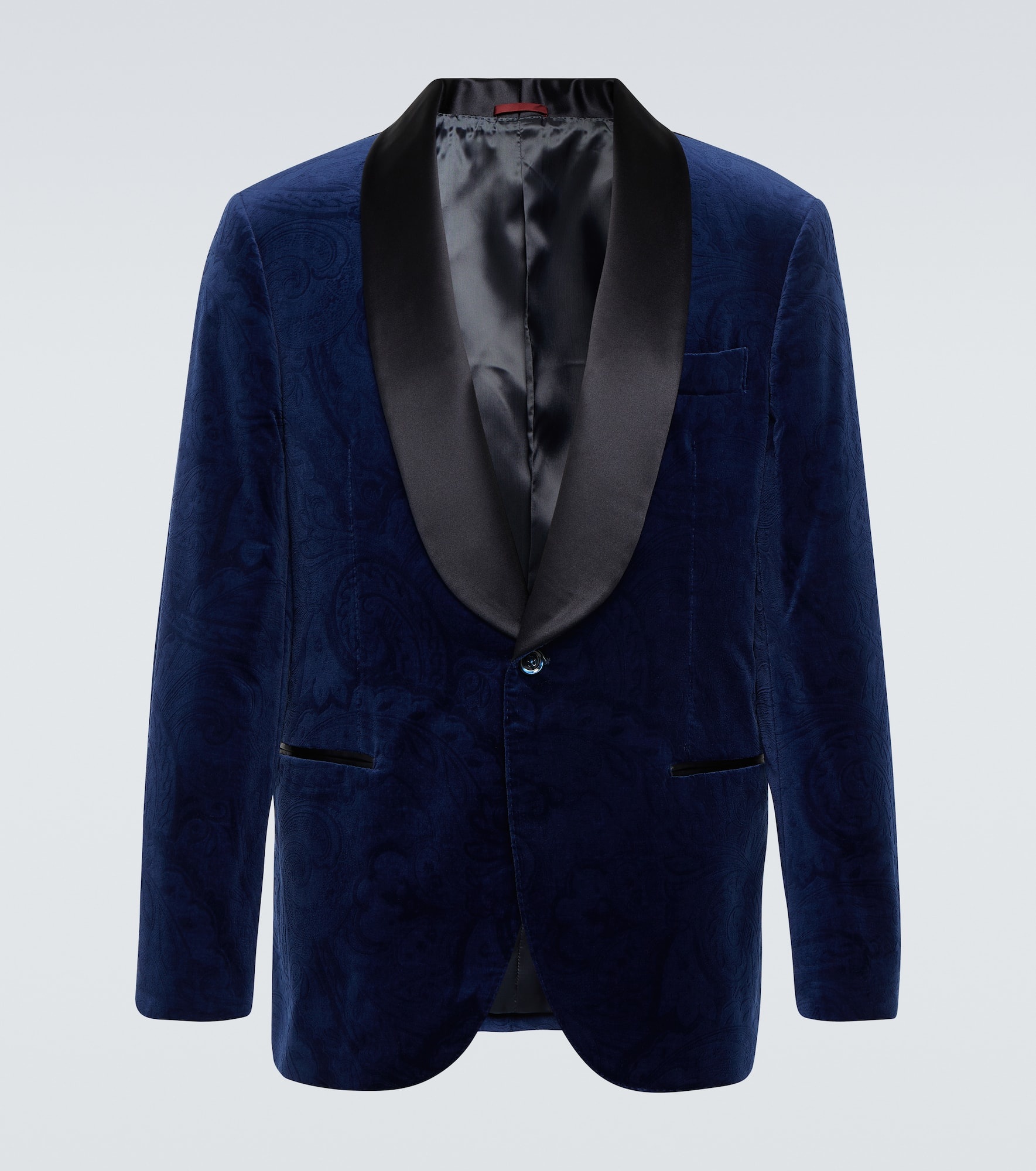 Paisley cotton velvet tuxedo jacket - 1