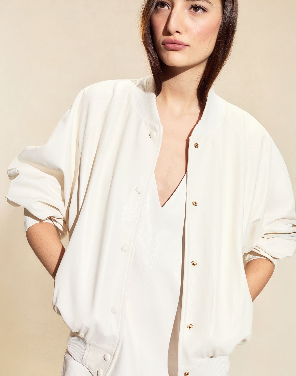 Downtown Leather Bomber Jacket - 6