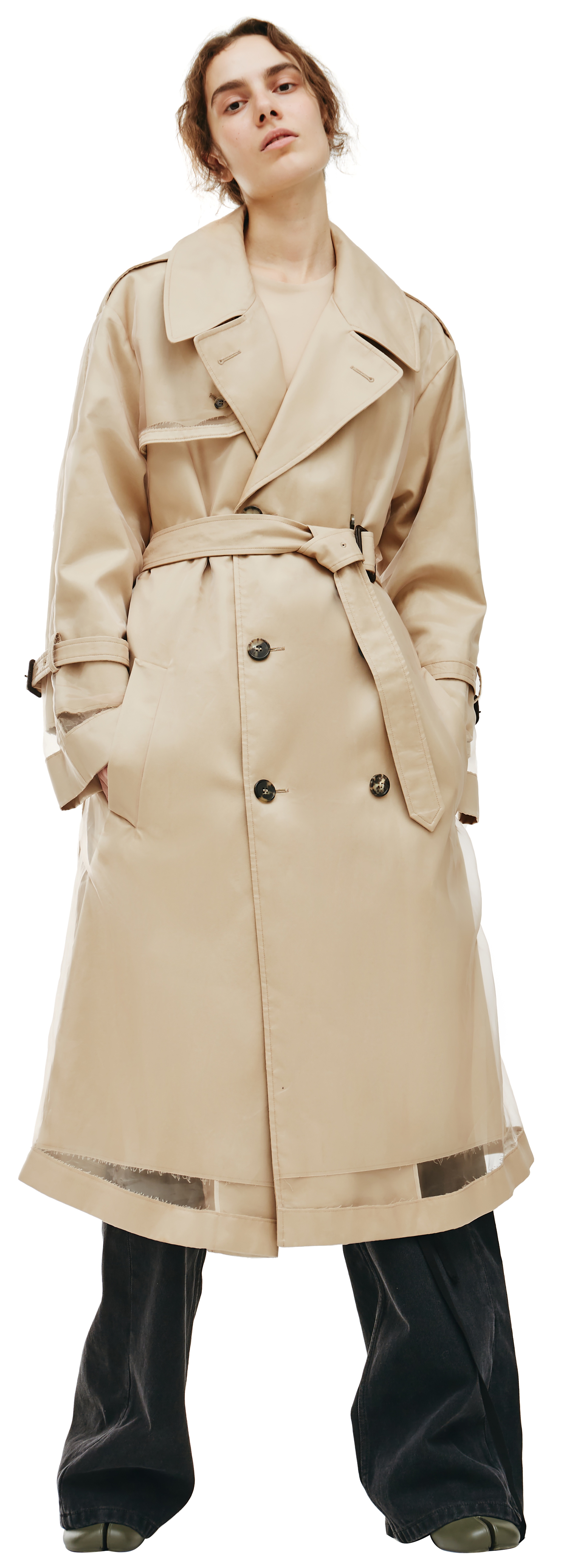 Maison Margiela Reversible Trench Coat In Beige