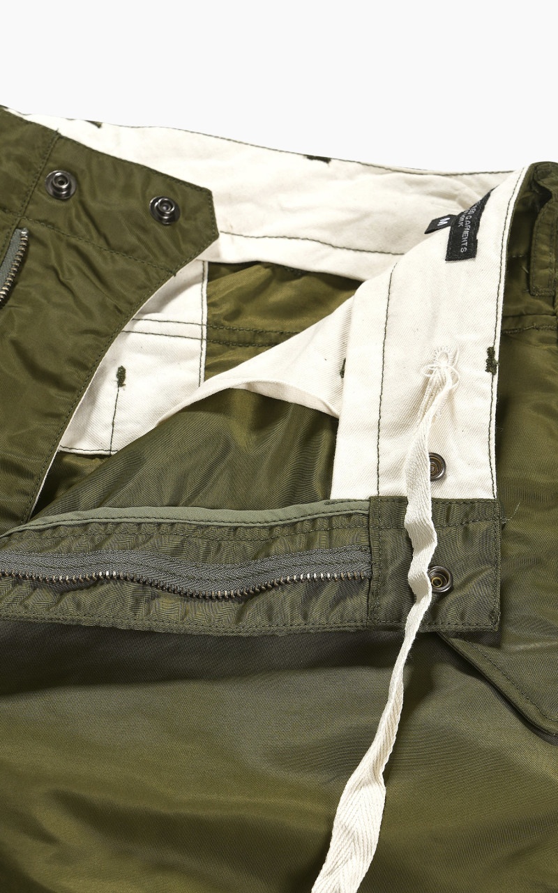 Engineered Garments OVER PANT OLIVE FLIGHT SATIN NYLON | cultizm