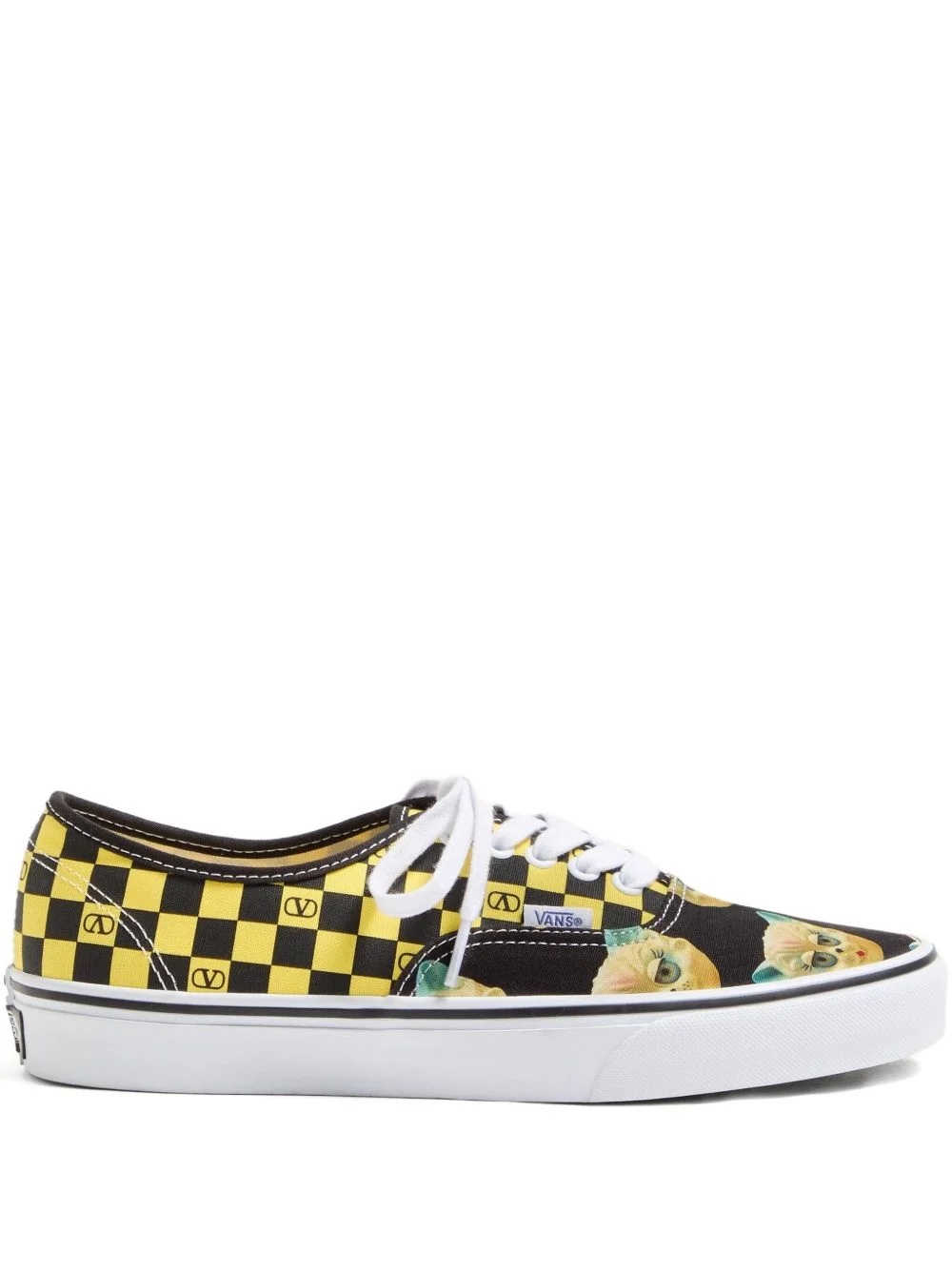 x Vans VLogo Checkerboard and Le Chat de la Maison-print low-top sneakers - 1