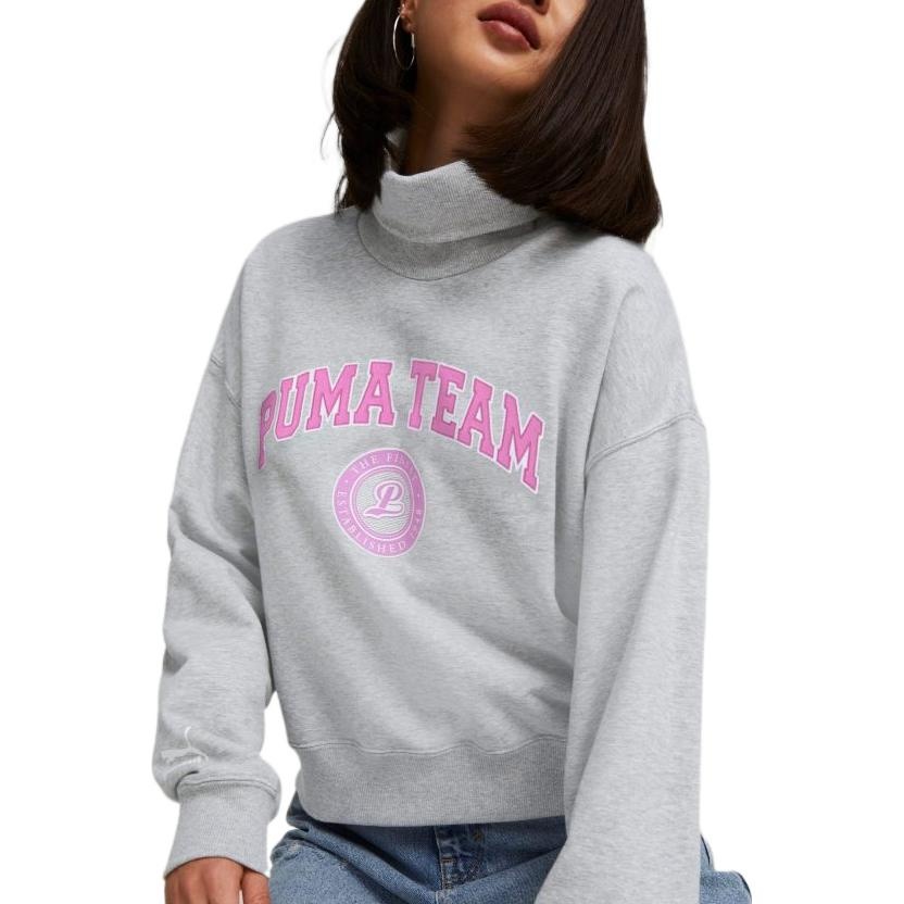 (WMNS) PUMA Team Sweatshirt 'Grey' 539271-04 - 4