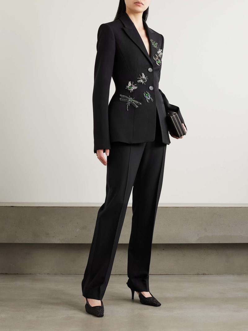 Erdem Crystal-embellished wool blazer outlook
