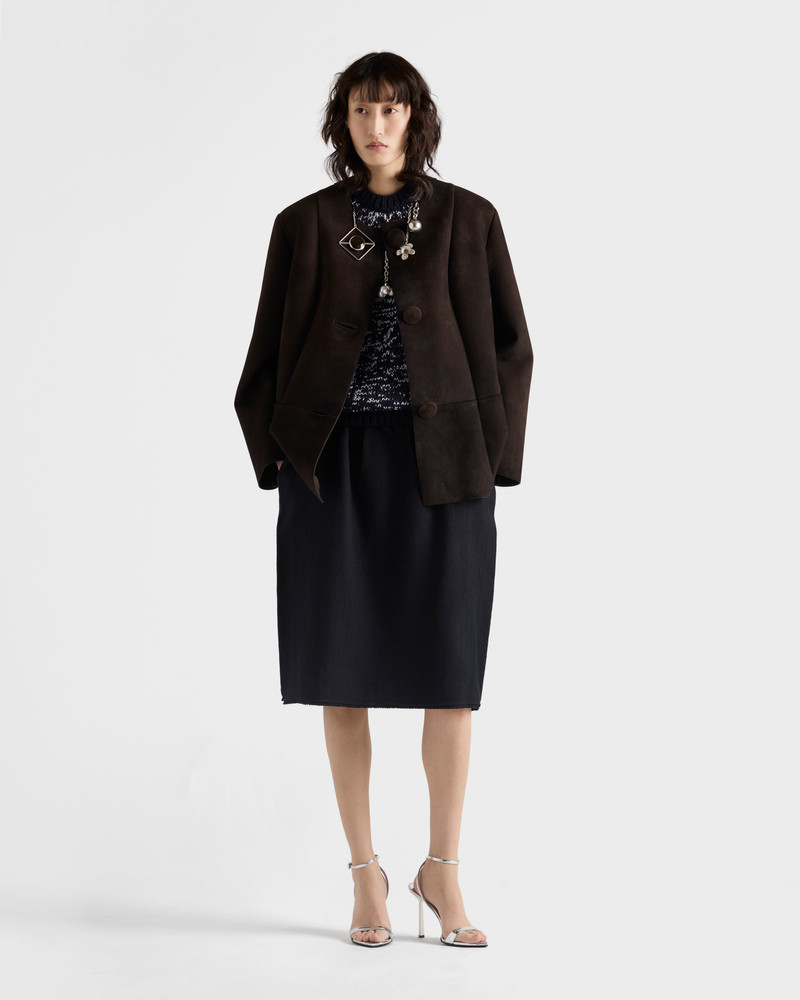 Prada Short-sleeved wool sweater with pendants outlook