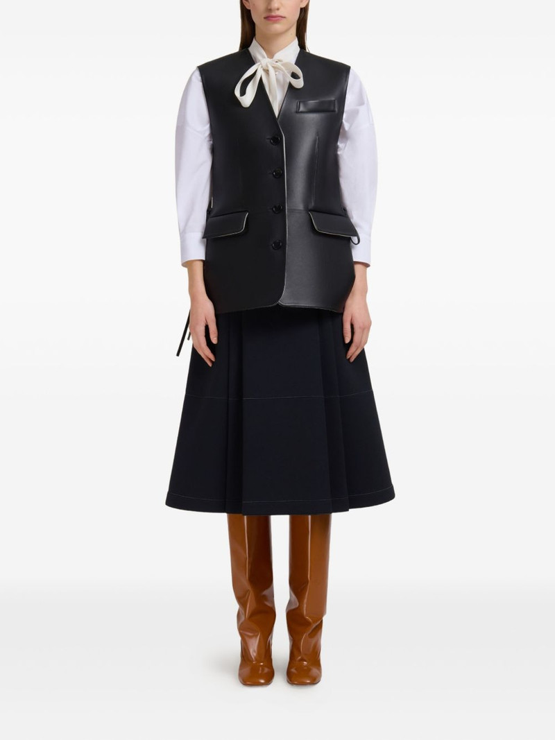 Marni front-button leather gilet outlook