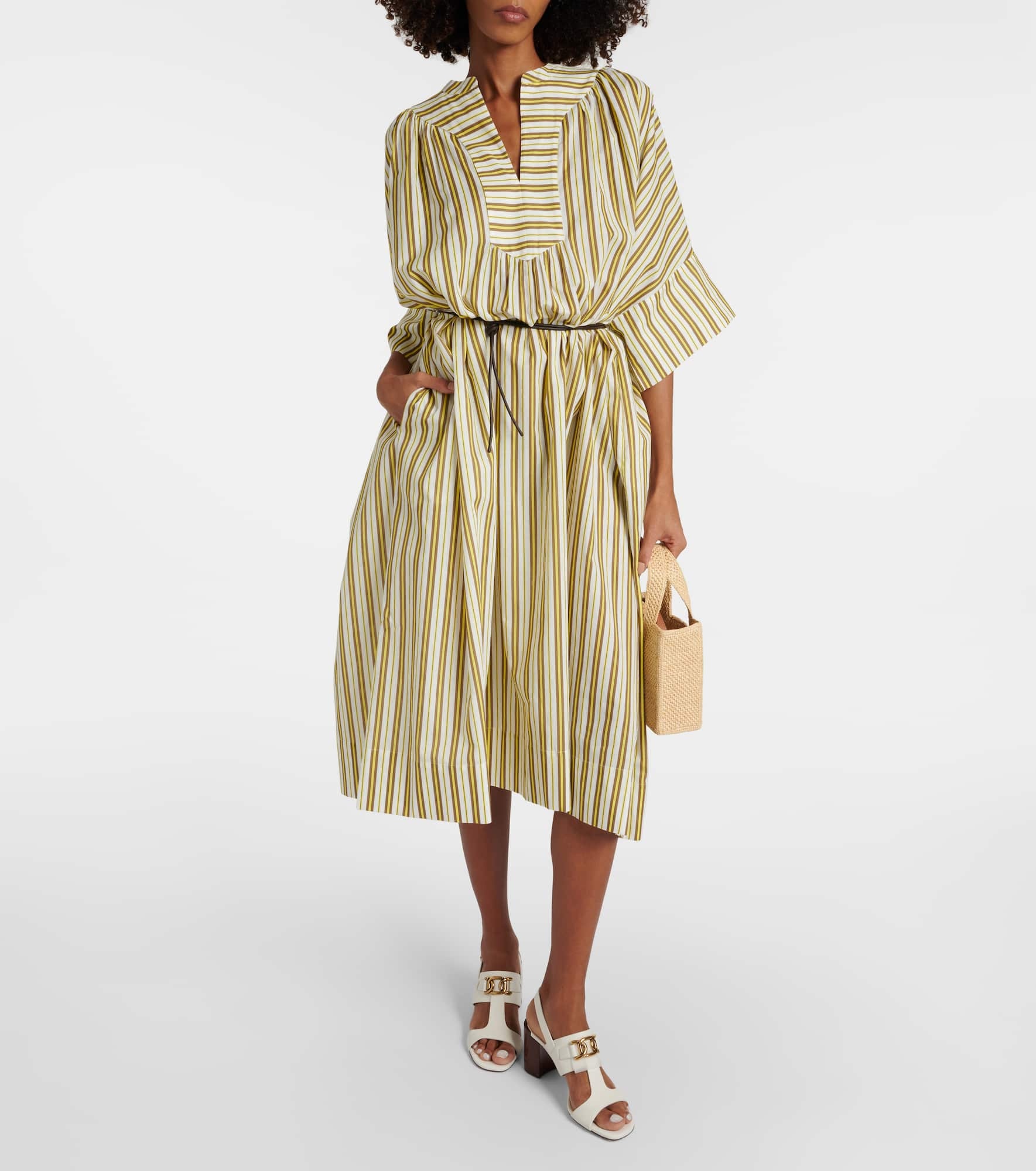 Striped cotton midi dress - 2
