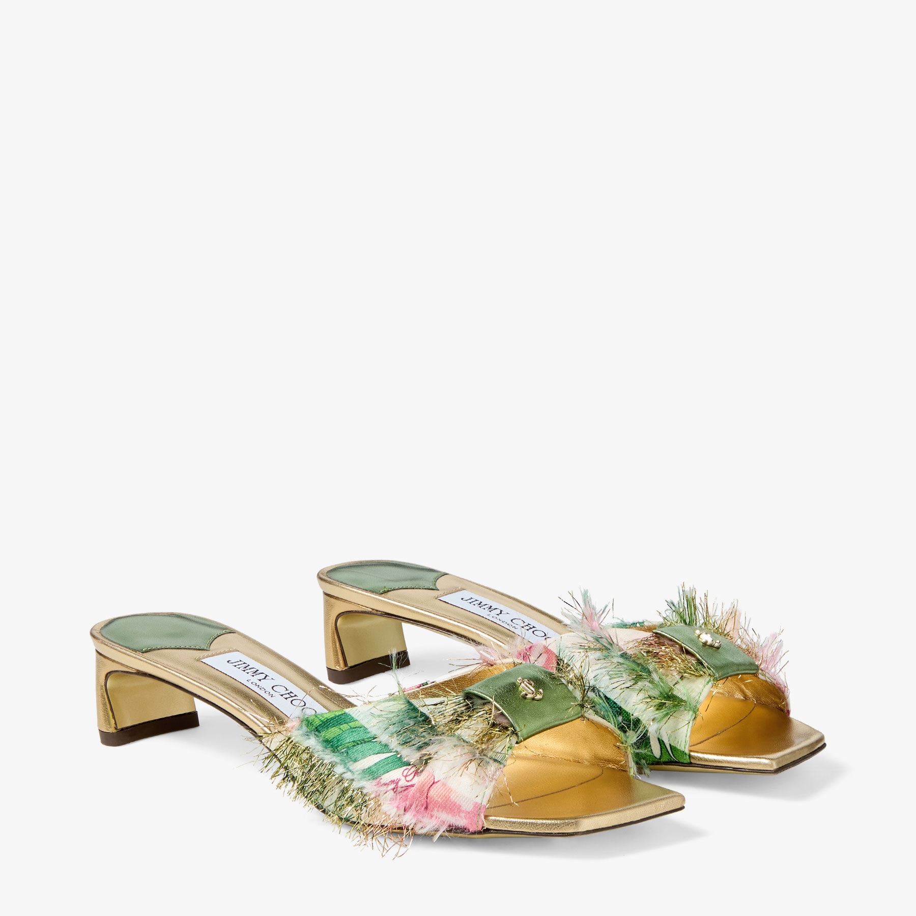 Annika Mule 35
Orchid Floral & Metallic Nappa Leather Sandals - 2