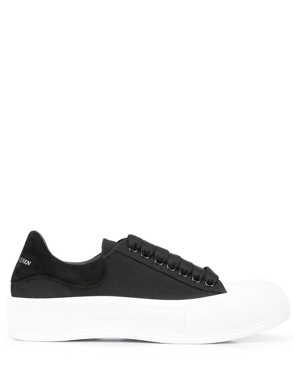 Deck lace-up plimsoll sneakers - 1