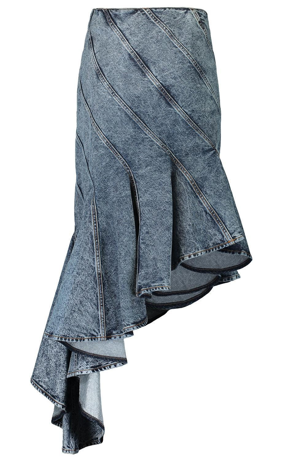 Denim Spiral Skirt - 5