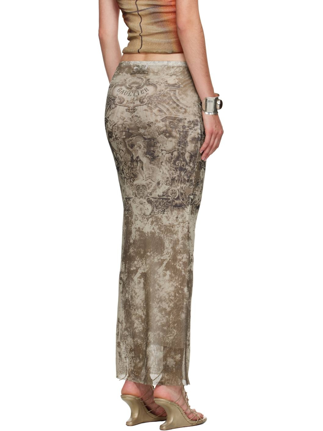 Beige 'The Long Médaillon' Midi Skirt - 3