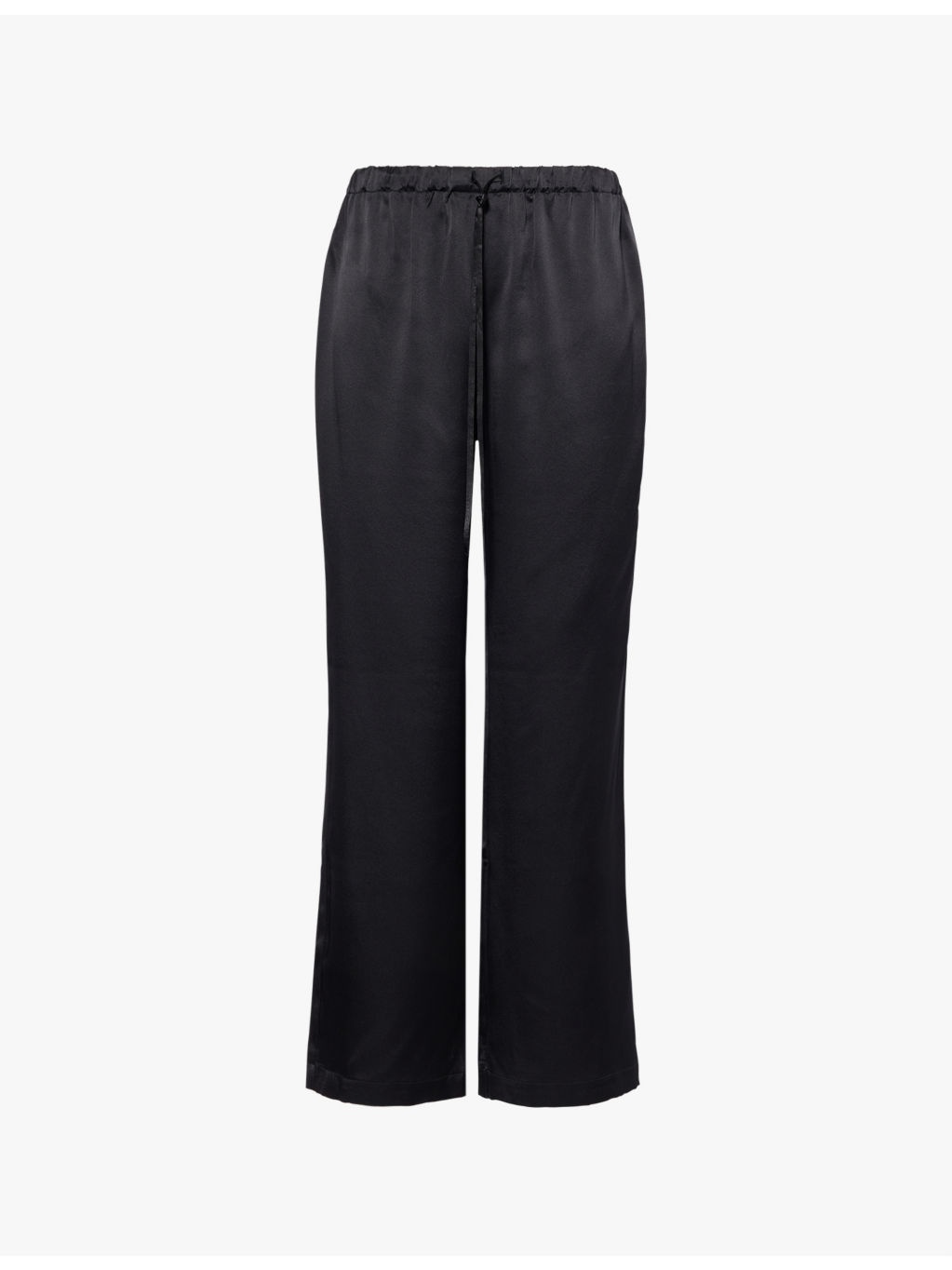 Olina drawstring relaxed-fit straight-leg silk-satin trousers - 1