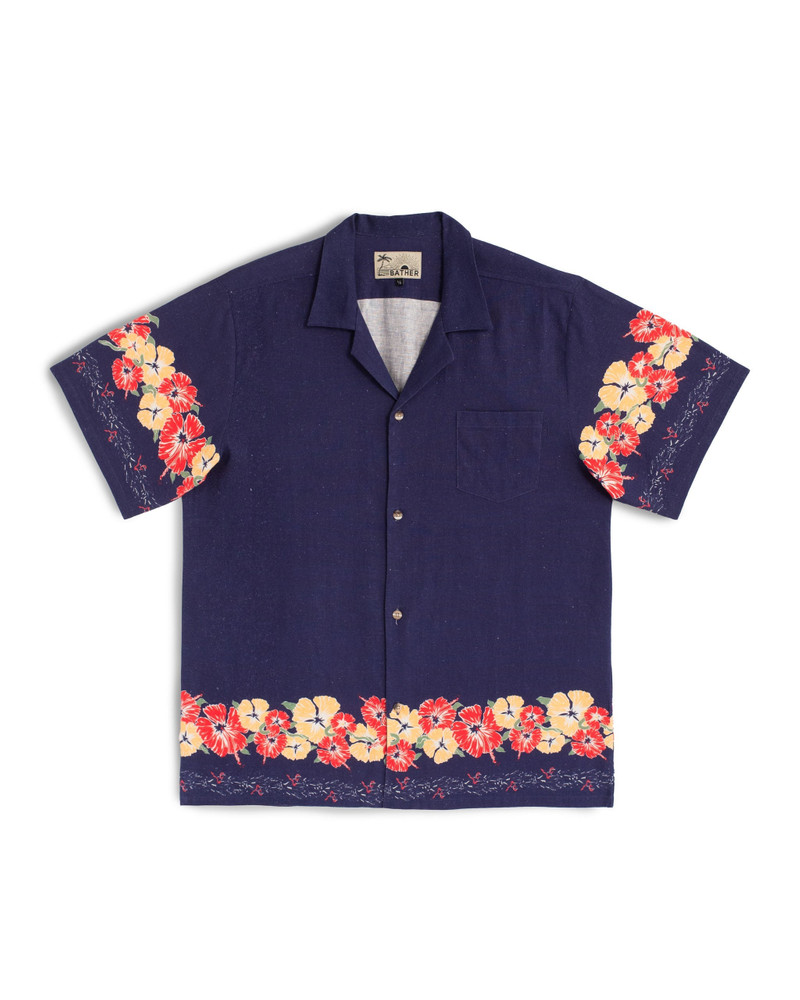 Indigo Ornate Bloom Camp Shirt 1