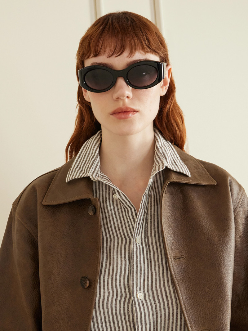 JACQUES MARIE MAGE Gia Oversized Oval-frame Acetate Sunglasses outlook