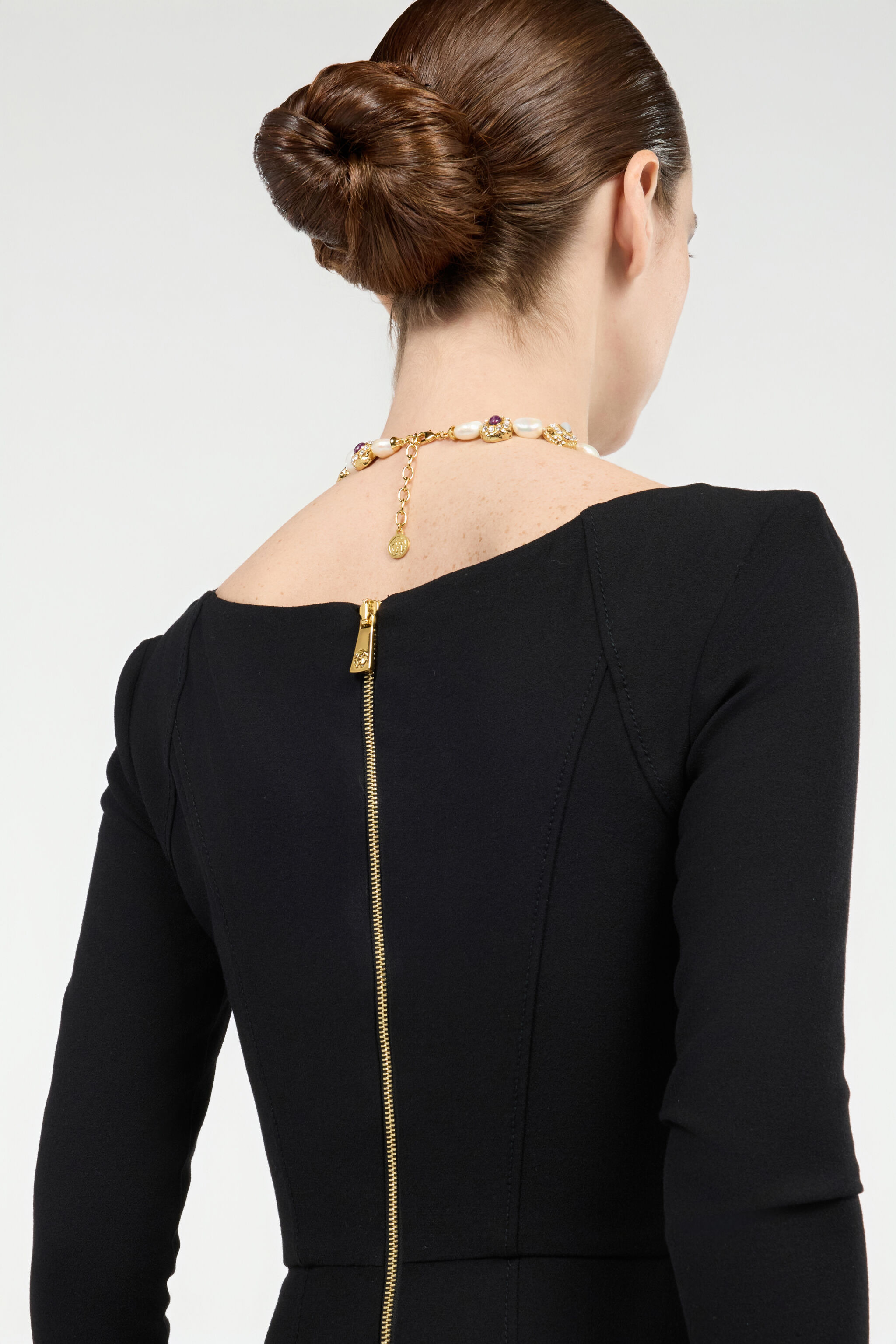 Black Midi Dress With Slit - 7
