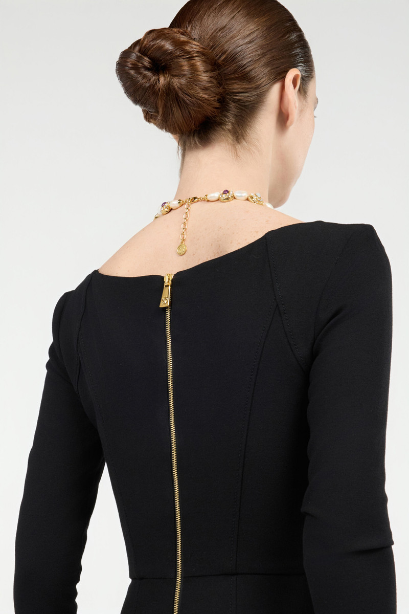 Black Midi Dress With Slit 7
