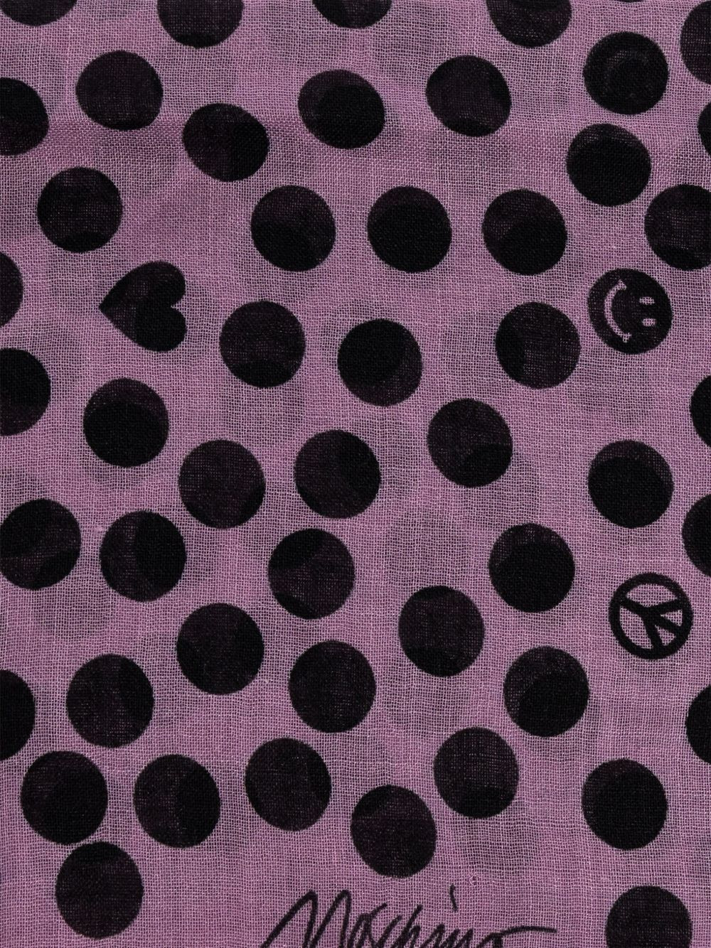 polka-dot frayed-edge scarf - 5