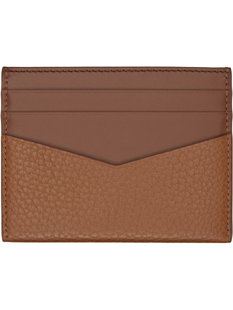 Givenchy Brown Grained Leather Card Holder outlook
