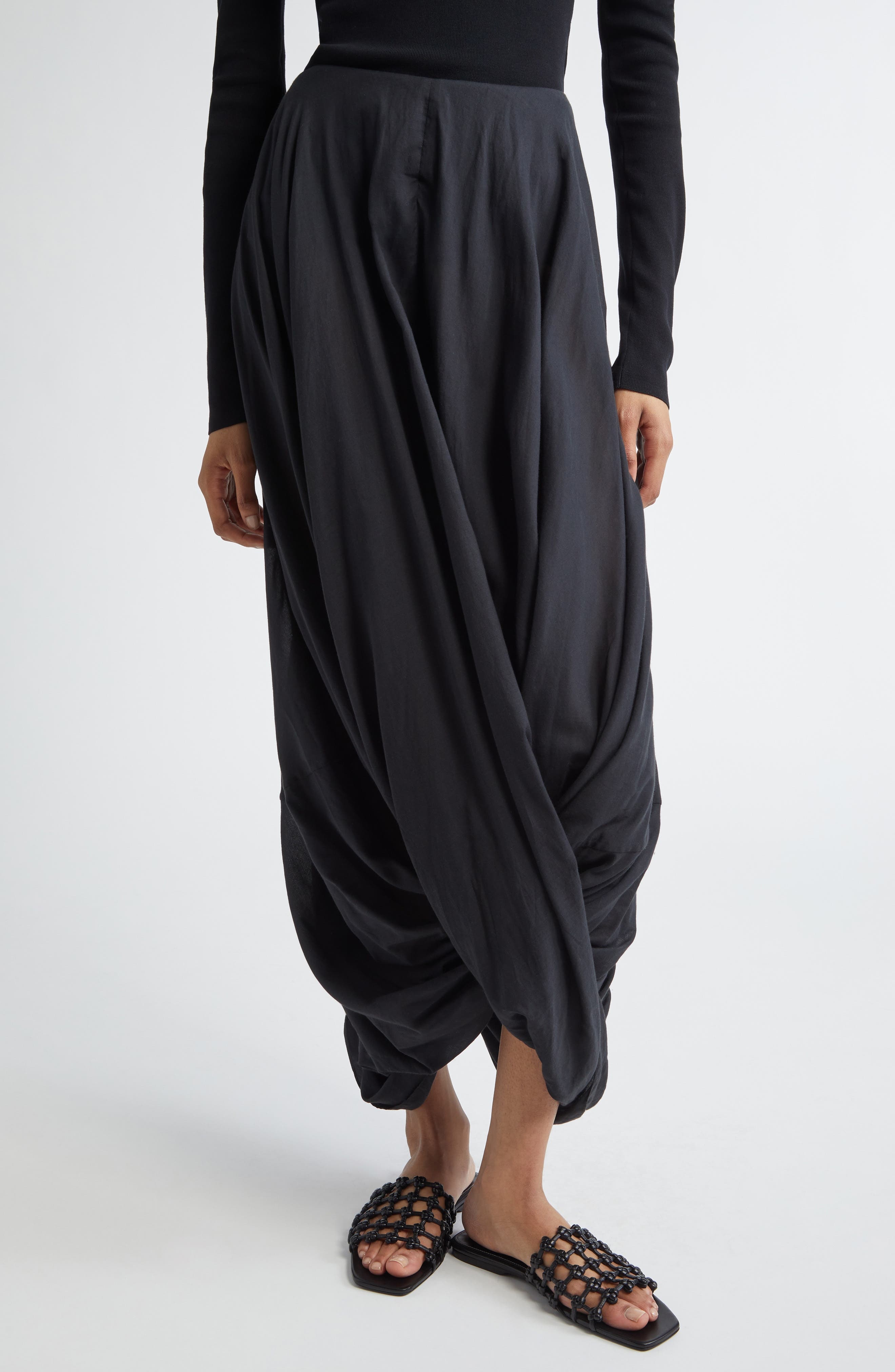 TOTEME Cocoon Maxi Skirt in Black at Nordstrom - 1