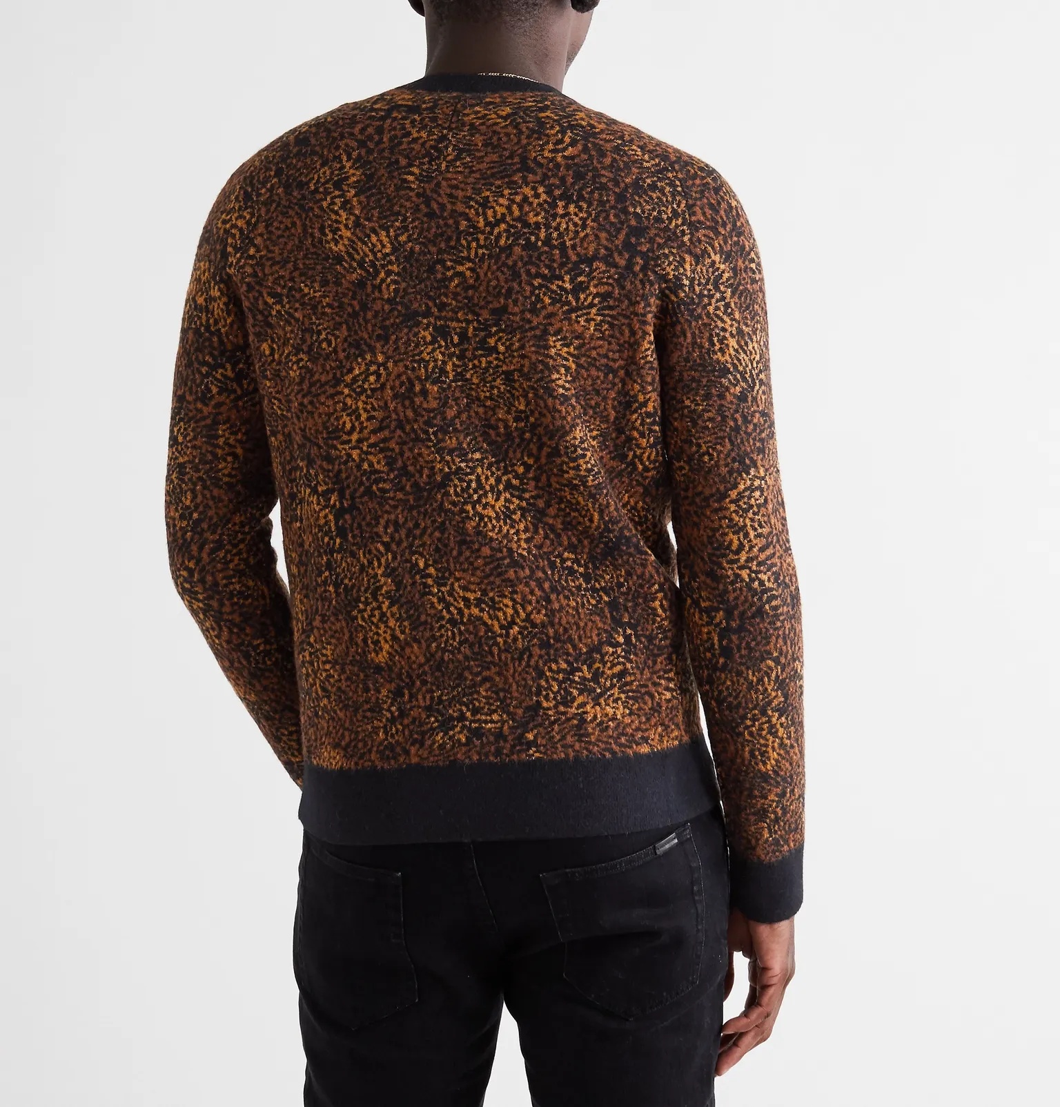 Metallic Leopard Jacquard Sweater - 4