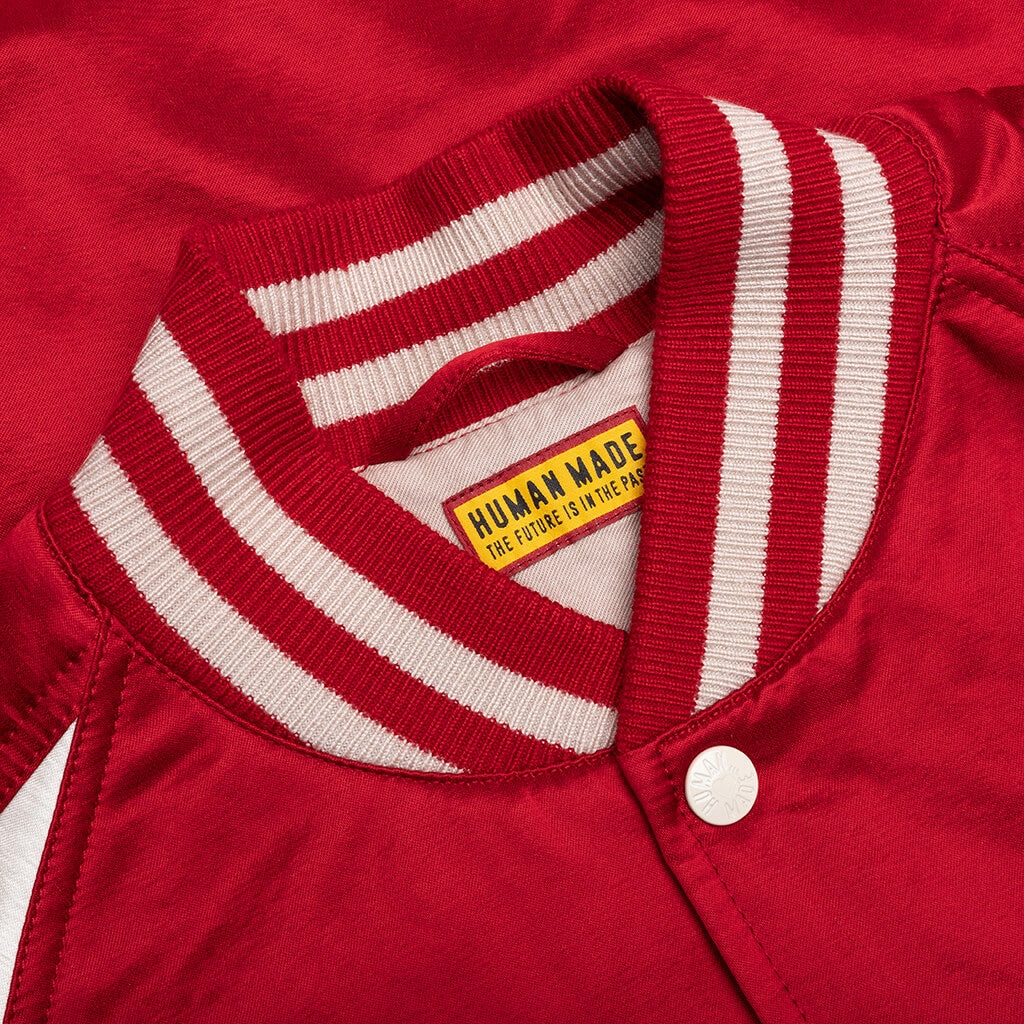SATIN STADIUM JACKET - RED - 5