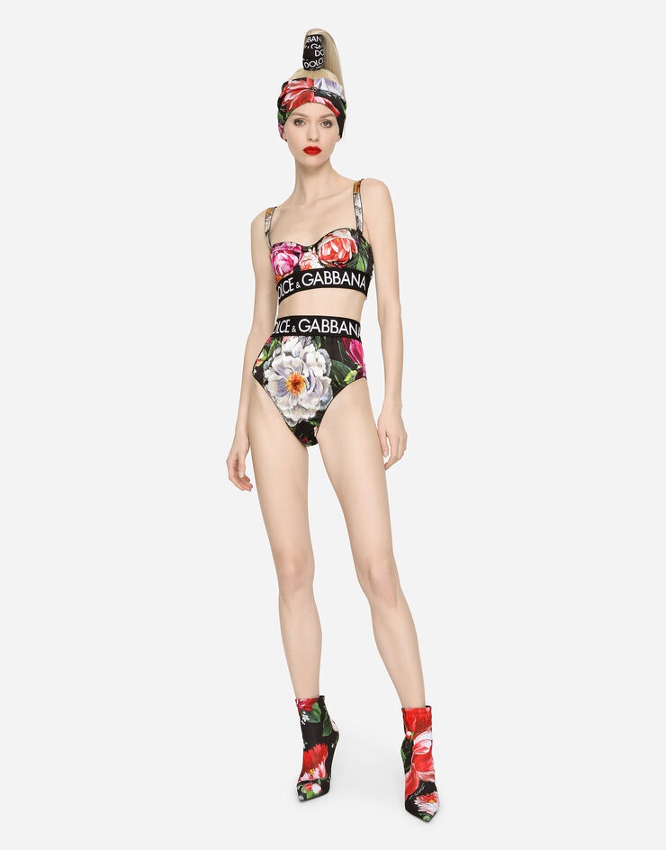 Balconette bra with pictorial floral print - 2