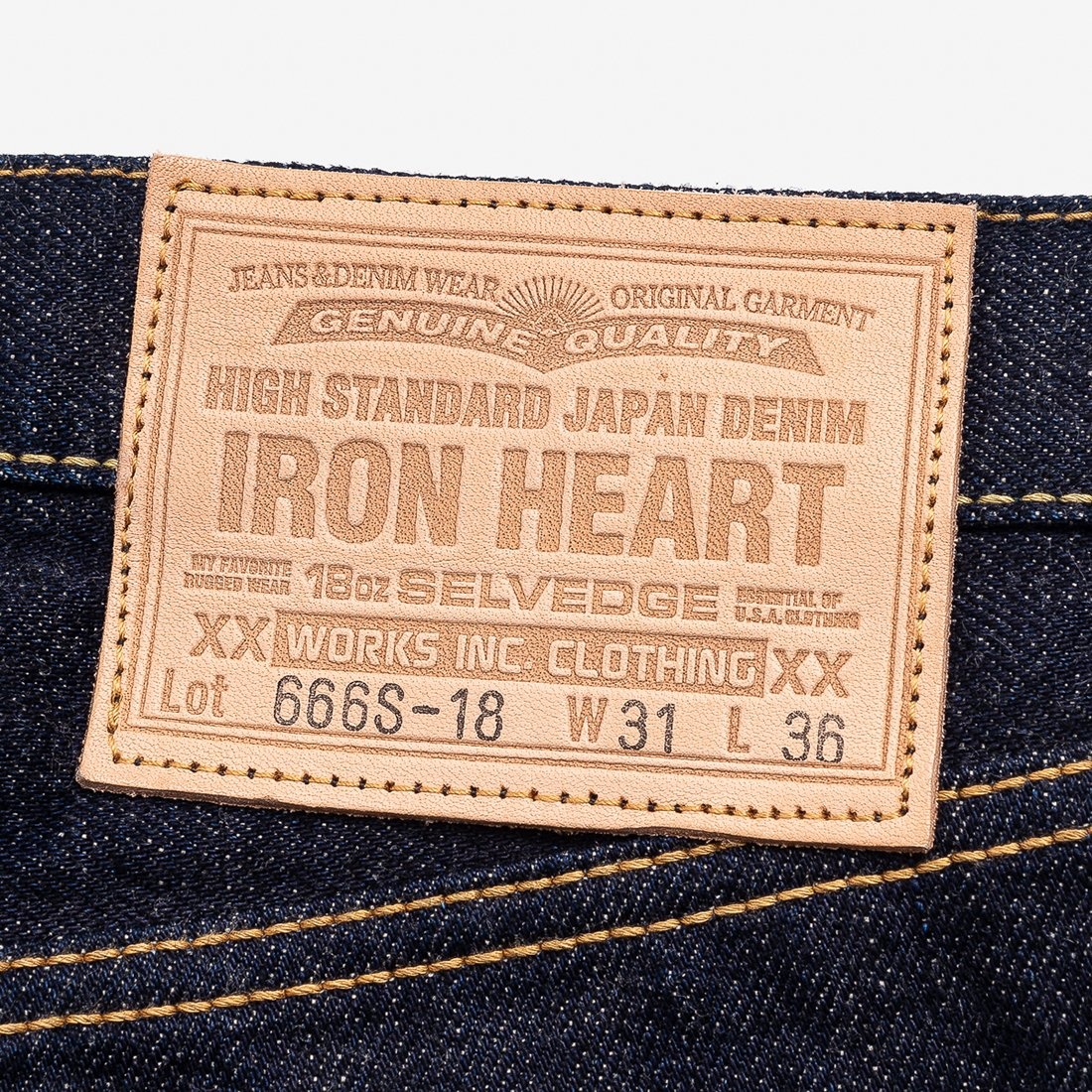 IH-666S-18 18oz Vintage Selvedge Denim Slim Straight Cut Jeans - Indigo - 9