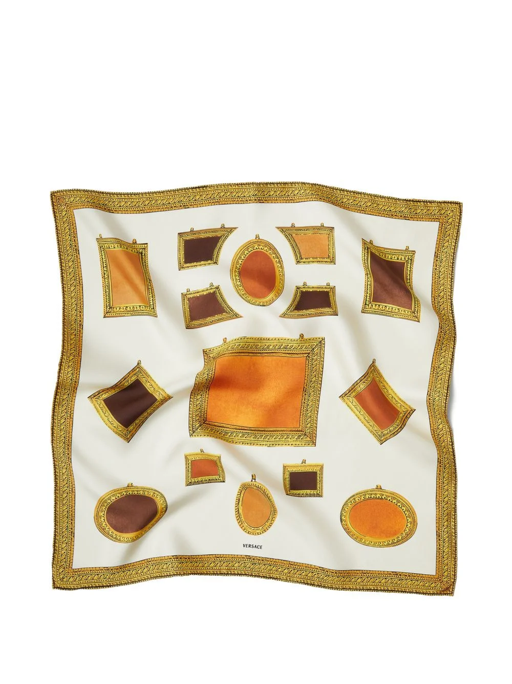 printed silk twill scarf 70 cm - 1