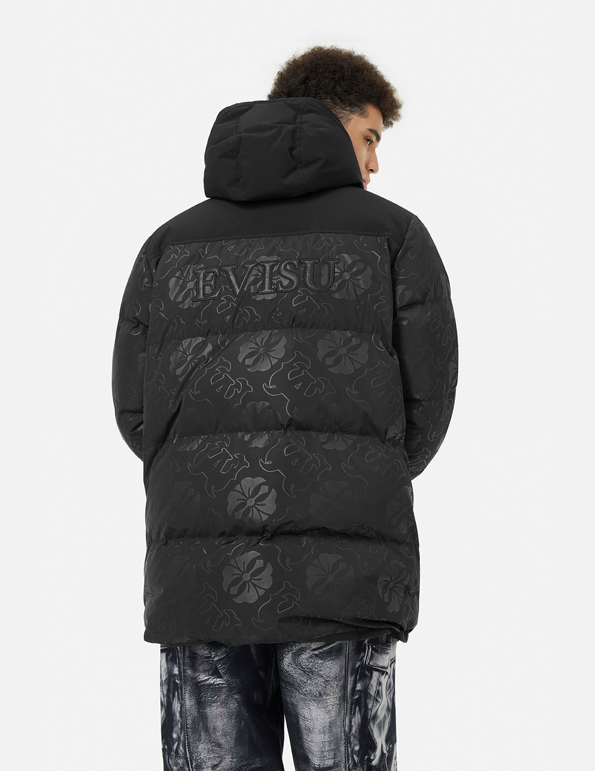 Allover Heat Seal Print and Logo Appliqué Regular Fit Down Coat - 6