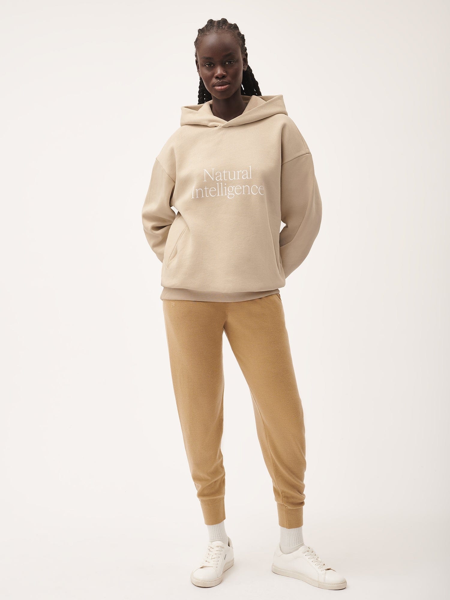 Womens Regenerative Merino Wool Track Pants - Camel - 1