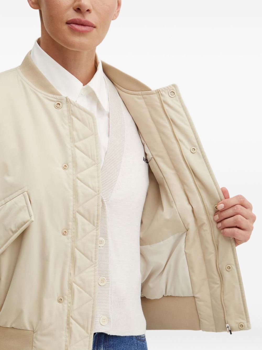 zip-pocket bomber jacket - 3